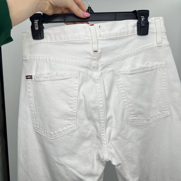 AO.LA Alice + Olivia Amazing High Rise Jeans Women's 29 White Double Denim Hem - Picture 4 of 7